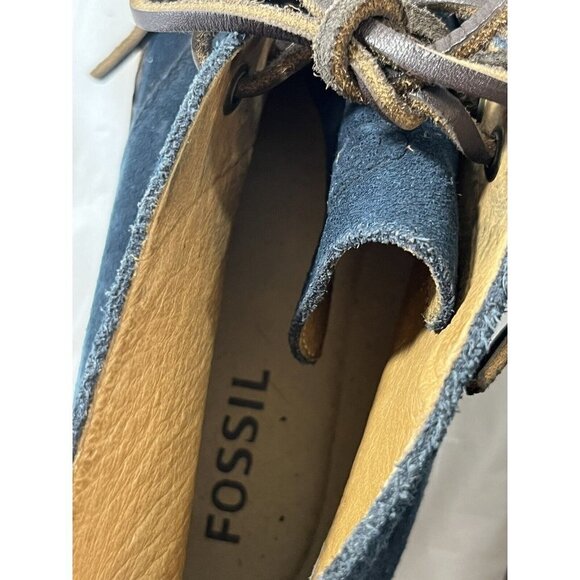 Fossil Boots Mens Casual Chukka SIZE 8 BLUE SUEDE LEATHER main image 7